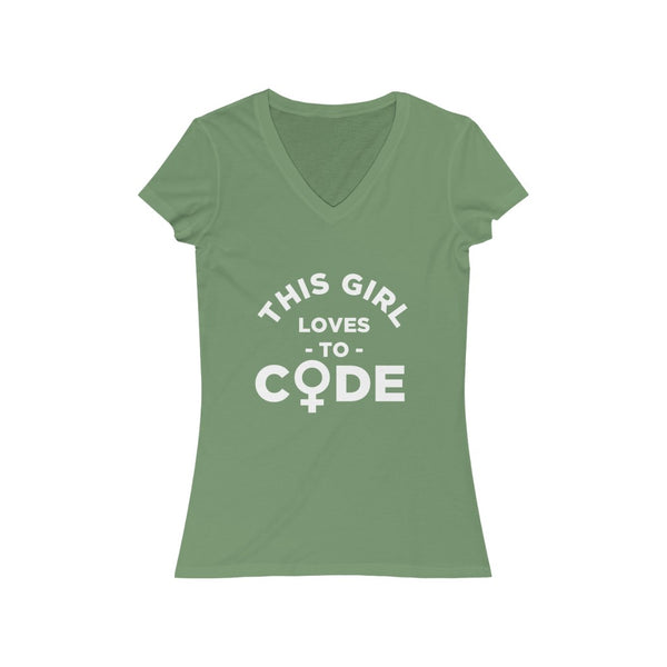 This Girl Loves to Code  – Women's V-Neck Tee